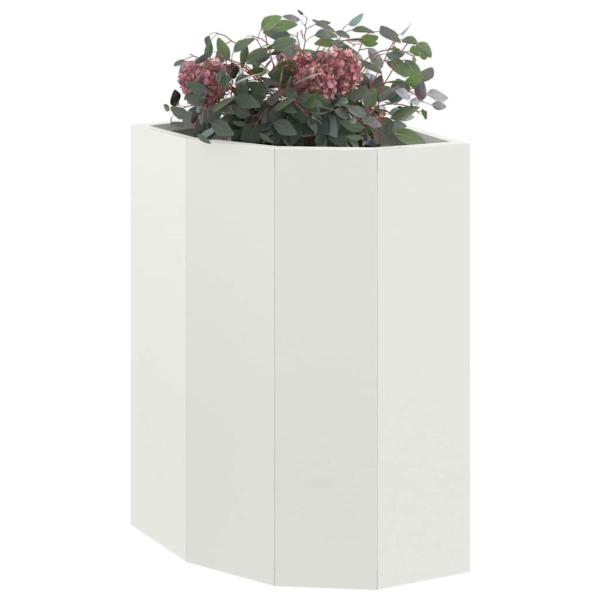 Eckpflanzer Weiß 30 x 30 x 50 cm Stahl