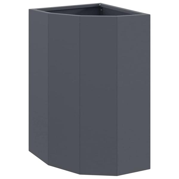 Eckpflanzer Anthrazit 30 x 30 x 50 cm Stahl
