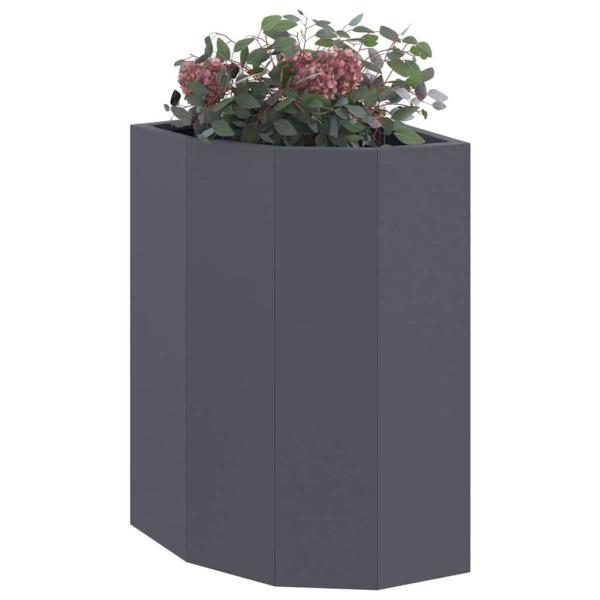 Eckpflanzer Anthrazit 30 x 30 x 50 cm Stahl