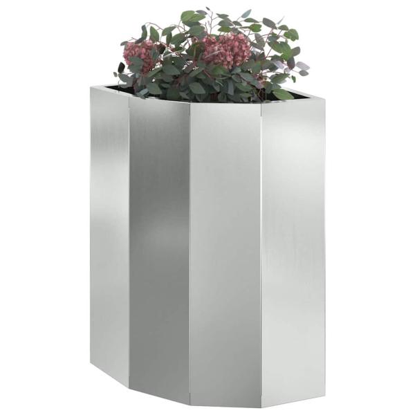 Eckpflanzer Silber 30 x 30 x 50 cm Verzinkter Stahl