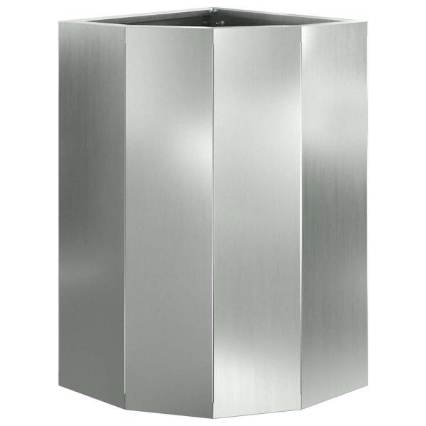 Eckpflanzer Silber 30 x 30 x 50 cm Verzinkter Stahl
