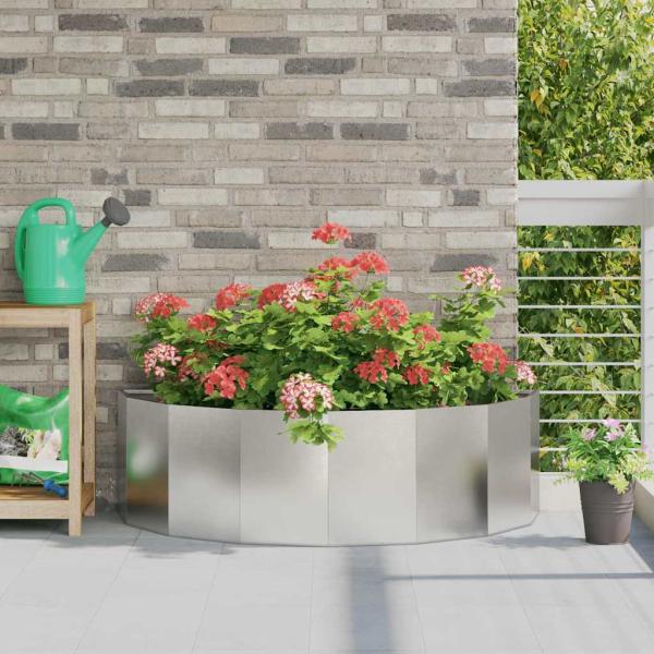 ARDEBO.de - Pflanzkübel Silber 120 x 60 x 35 cm Edelstahl