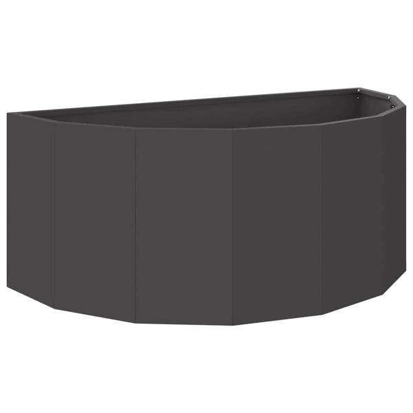 Pflanzkübel Schwarz 90 x 45 x 35 cm Stahl