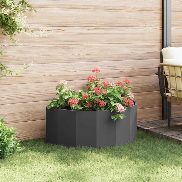 Pflanzkübel Schwarz 90 x 45 x 35 cm Stahl