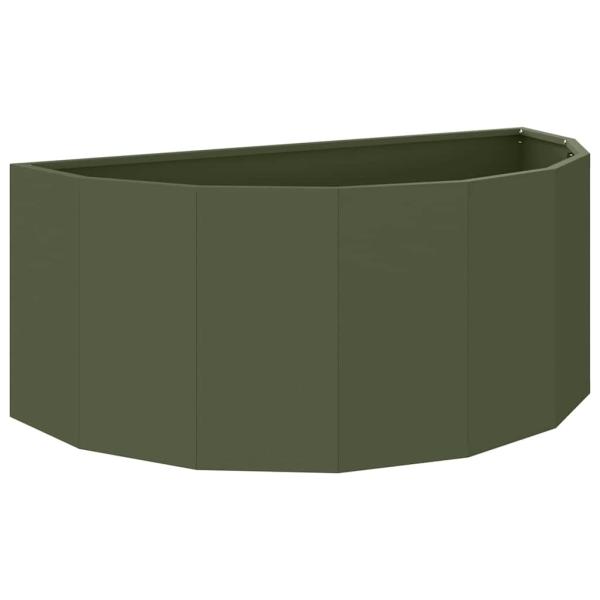 Pflanzkübel Olive Grün 90 x 45 x 35 cm Stahl