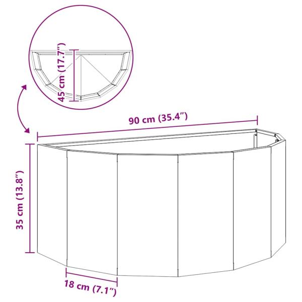 Pflanzkübel Olive Grün 90 x 45 x 35 cm Stahl