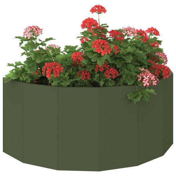 Pflanzkübel Olive Grün 90 x 45 x 35 cm Stahl
