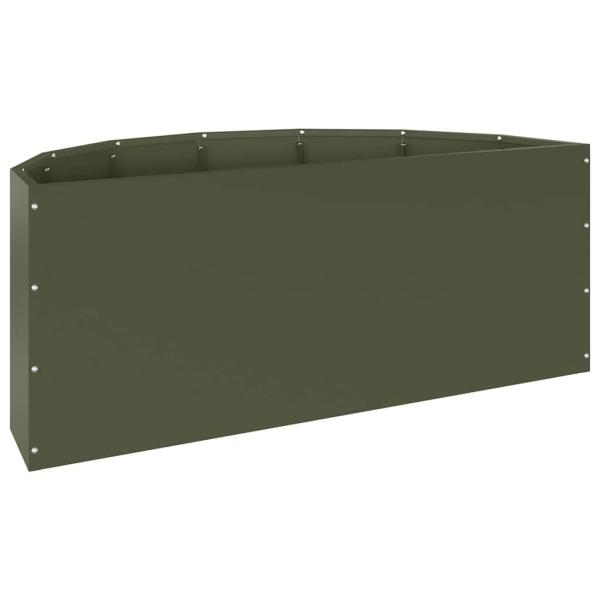 Pflanzkübel Olive Grün 90 x 45 x 35 cm Stahl