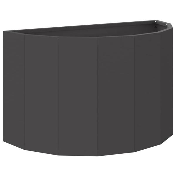 Pflanzkübel Schwarz 60 x 30 x 35 cm Stahl