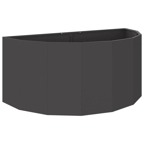 Pflanzkübel Schwarz 120 x 60 x 50 cm Stahl