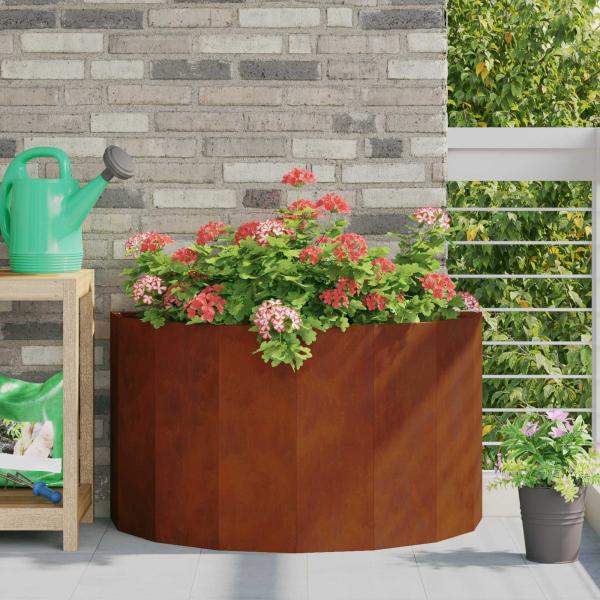 ARDEBO.de - Pflanzkübel Rostig 90 x 45 x 50 cm Wetterfeststahl