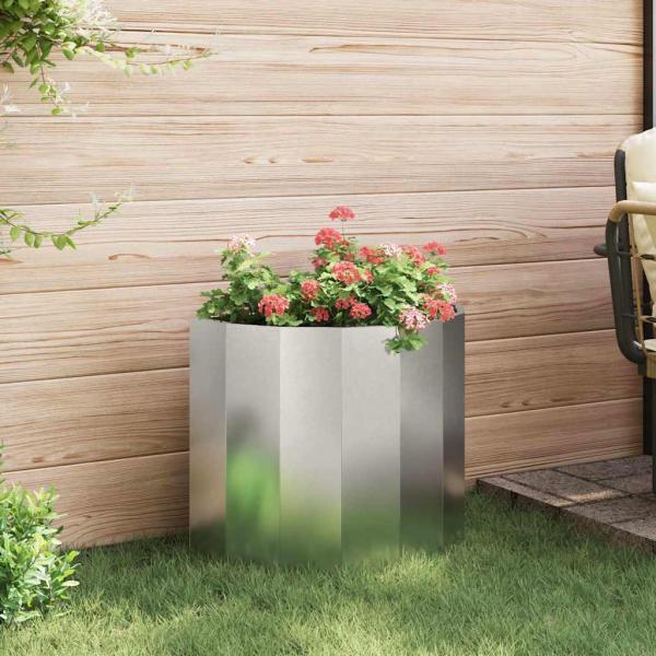 Pflanzkübel Silber 60 x 30 x 50 cm Edelstahl