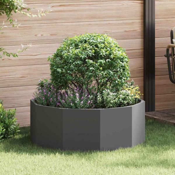 ARDEBO.de - Pflanzkübel Schwarz 90 x 90 x 35 cm Stahl