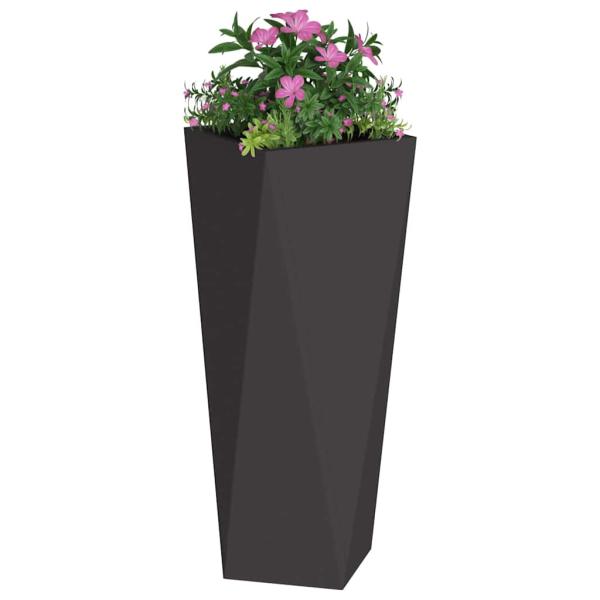 Pflanzkübel 2 Stk. Schwarz 30 x 30 x 75 cm Stahl