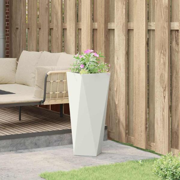 Pflanzkübel Weiß 30 x 30 x 75 cm Stahl