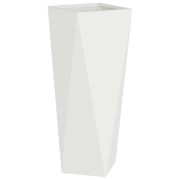 Pflanzkübel 2 Stk. Weiß 30 x 30 x 75 cm Stahl