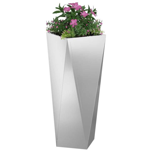 Pflanzkübel Silber 30 x 30 x 75 cm Verzinkter Stahl