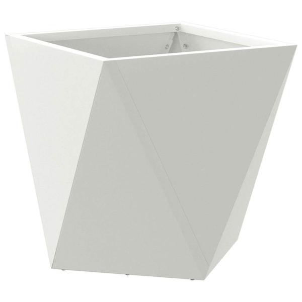 Pflanzkübel 2 Stk. Weiß 30 x 30 x 30 cm Stahl