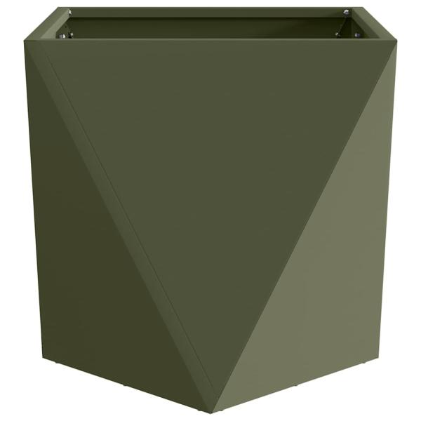 Pflanzkübel Olive Grün 40 x 40 x 40 cm Stahl