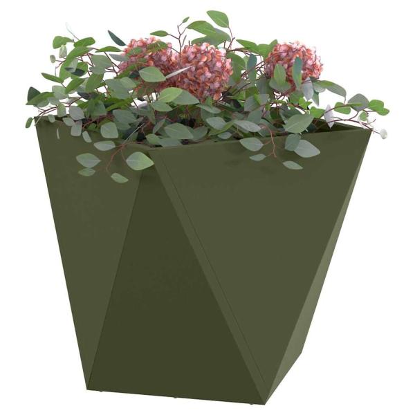 Pflanzkübel Olive Grün 50 x 50 x 50 cm Stahl