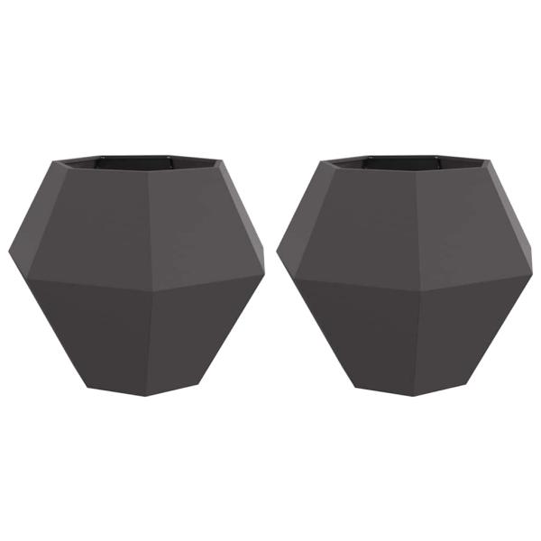 Pflanzkübel 2 stk. Schwarz 100 x 100 x 80 cm Stahl