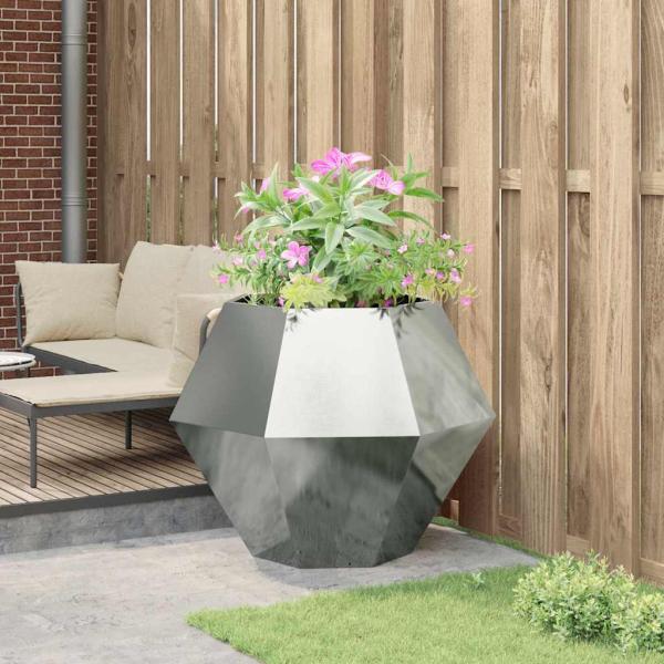 Pflanzkübel Silber 100 x 100 x 80 cm Verzinkter Stahl