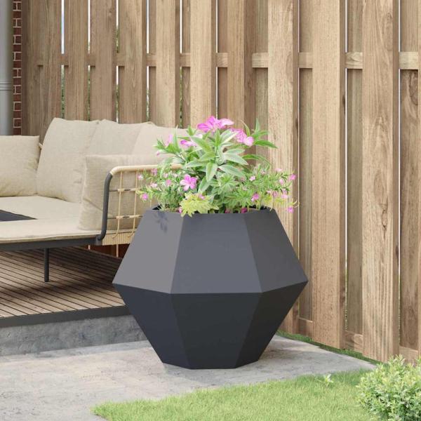 Pflanzkübel Anthrazit 75 x 75 x 60 cm Stahl
