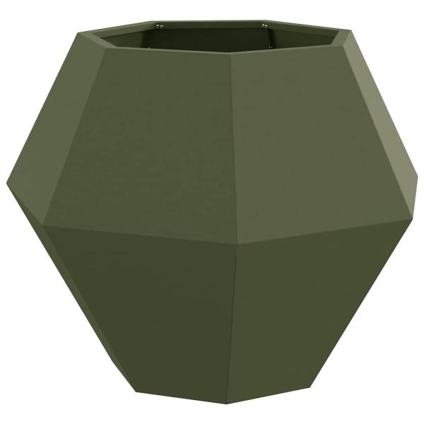 Pflanzkübel Olivgrün 75 x 75 x 60 cm Stahl
