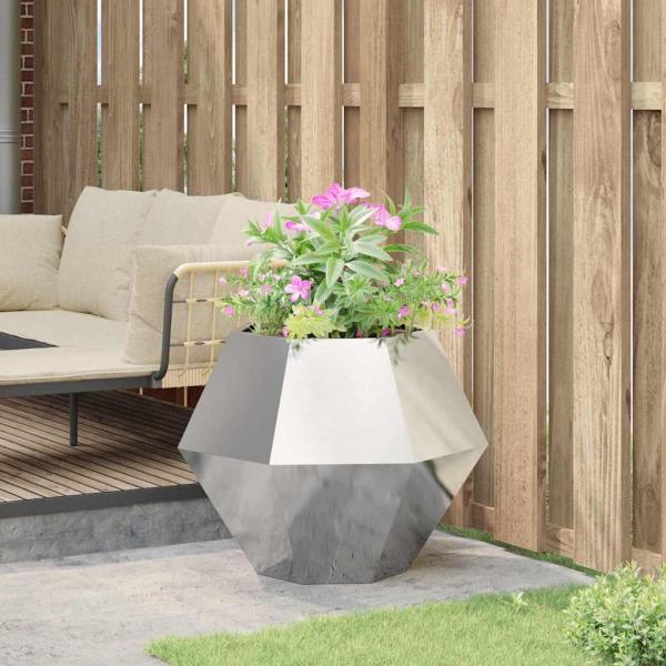 Pflanzkübel Silber 75 x 75 x 60 cm Verzinkter Stahl