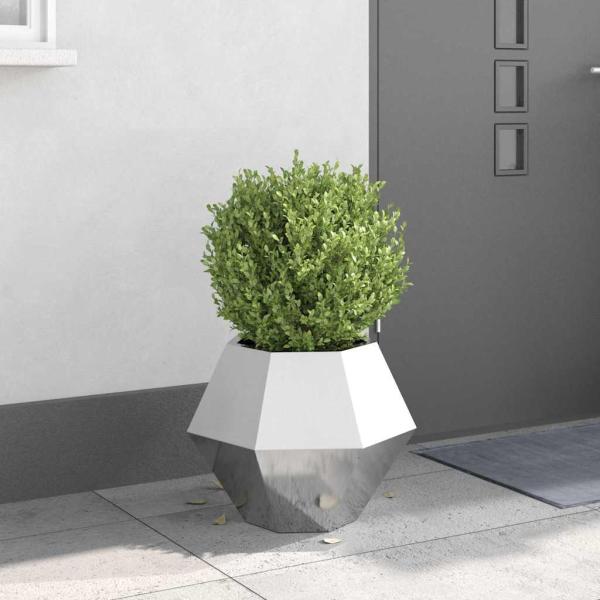 ARDEBO.de - Pflanzkübel Silber 50 x 50 x 40 cm Edelstahl