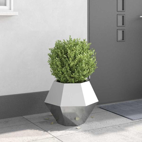 ARDEBO.de - Pflanzkübel Silber 50 x 50 x 40 cm Verzinkter Stahl