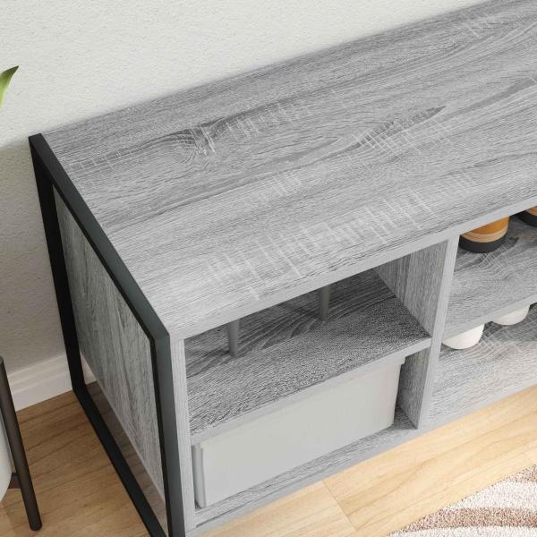 Schuhschrank 100 x 35 x 44 cm Holzwerkstoff Graues Sonoma