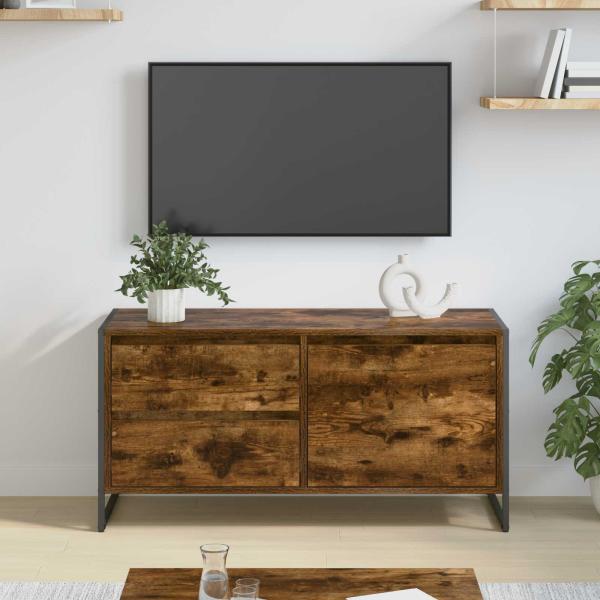 ARDEBO.de - TV-Schränk 100 x 36 x 49.5 cm Raucharbe Holzwerkstoff