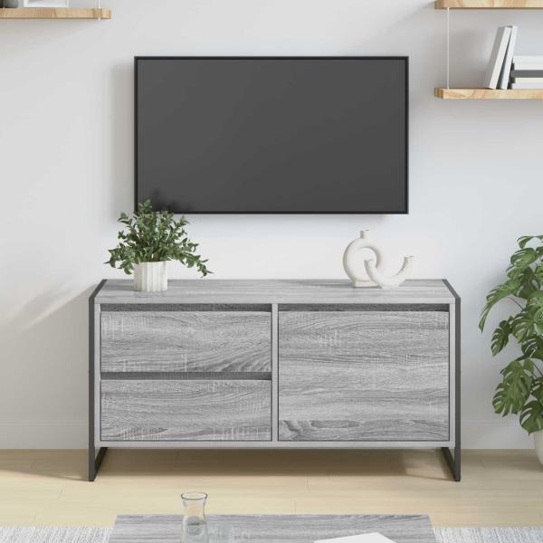 ARDEBO.de - TV-Schränk 100 x 36 x 49.5 cm Graues Sonoma Holzwerkstoff