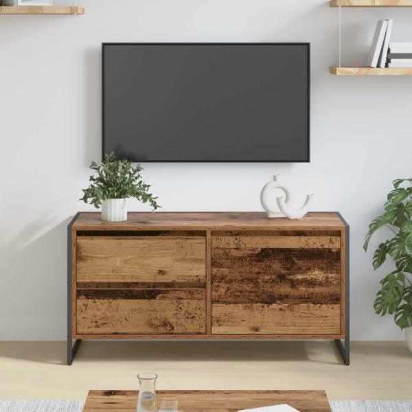 ARDEBO.de - TV-Schränk 100 x 36 x 49.5 cm Altholz Holzwerkstoff