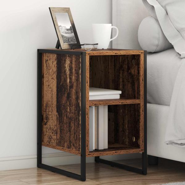 ARDEBO.de - Nachttisch Altholz 39,5 x 30 x 50 cm Holzwerkstoff