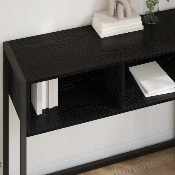 Beistelltisch Schwarz Eichen-Optik 100 x 36 x 75 cm