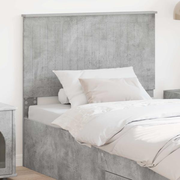 ARDEBO.de - Kopfteil Beton Grau Holzwerkstoff