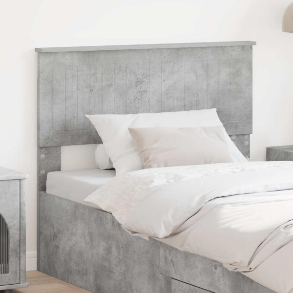 ARDEBO.de - Kopfteil Beton Grau Holzwerkstoff