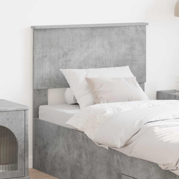 ARDEBO.de - Kopfteil Beton Grau Holzwerkstoff