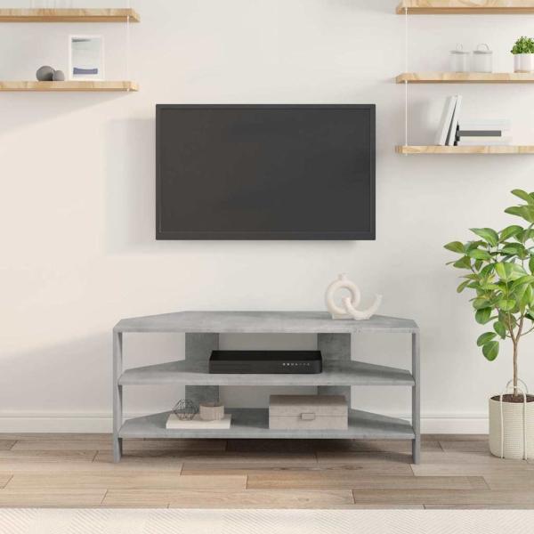 EckTVSchrank 100 x 40,5 x 45 cm Betongrau Holzwerkstoff