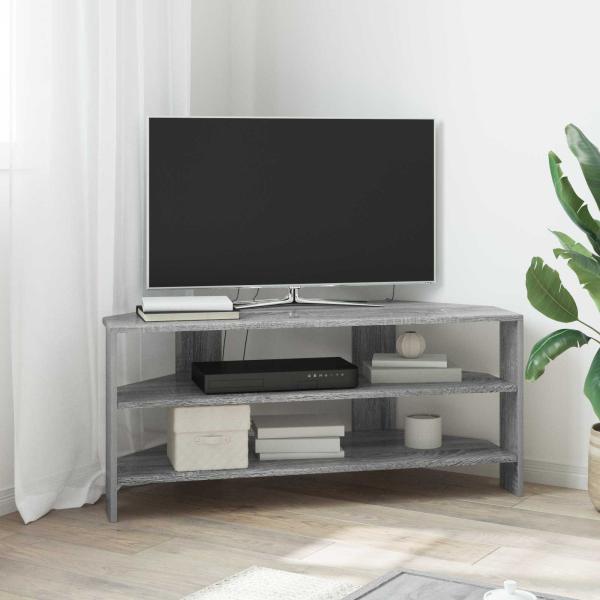 ARDEBO.de - EckTVSchrank 100 x 40,5 x 45 cm Sonoma-Grau Holzwerkstoff