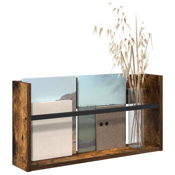 Magazinregal Räuchereiche 60 x 12 x 30 cm Holzwerkstoff