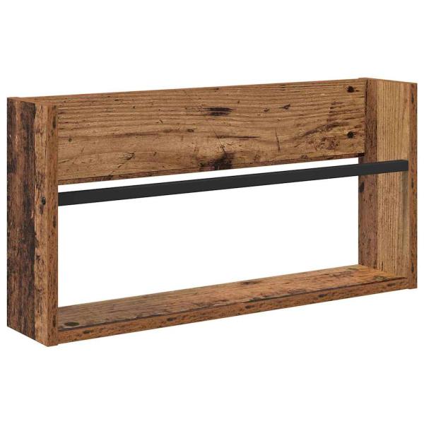 Magazinregal 2 Stk. Altholz 60 x 12 x 30 cm Holzwerkstoff