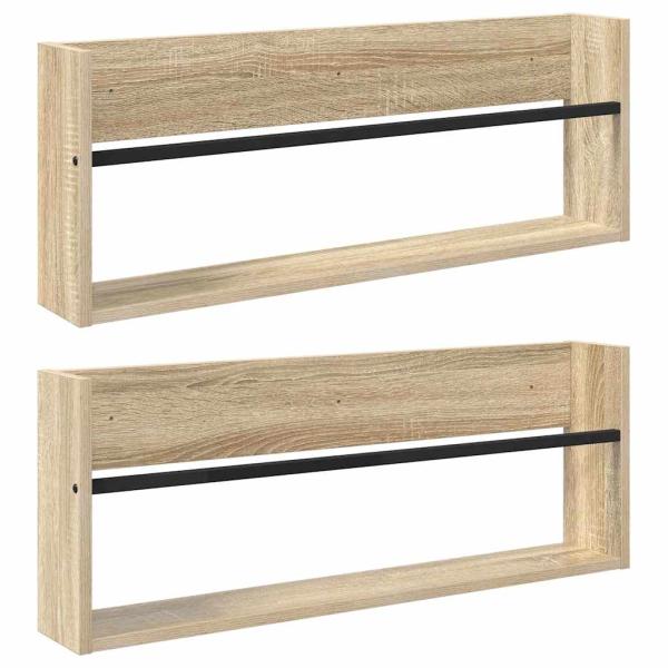 Magazinregal 2 Stk. Sonoma-Eiche 80 x 12 x 30 cm Holzwerkstoff