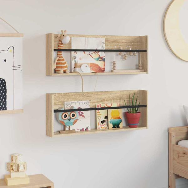 Magazinregal 2 Stk. Sonoma-Eiche 80 x 12 x 30 cm Holzwerkstoff