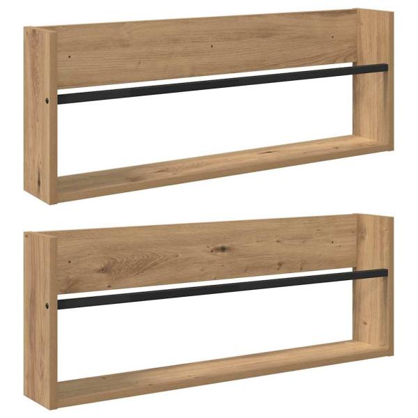Magazinregal 2 Stk. Artisan-Eiche 80 x 12 x 30 cm Holzwerkstoff