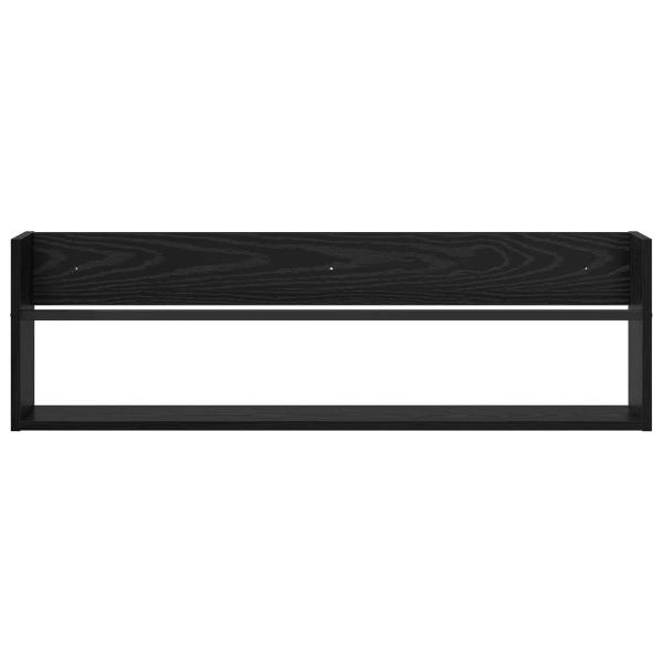 Magazinregal mit Regal Schwarz Eichen-Optik 100 x 12 x 30 cm