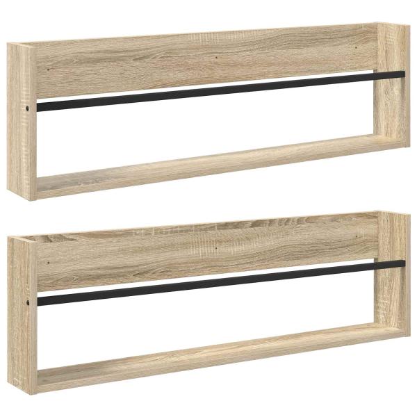 Magazinregal 2 Stk. Sonoma-Eiche 100 x 12 x 30 cm Holzwerkstoff