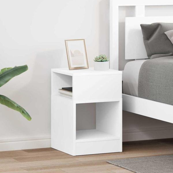 ARDEBO.de - Beistelltisch 2 stk. Wei? 30,5 x 30 x 45 cm Holzwerkstoff